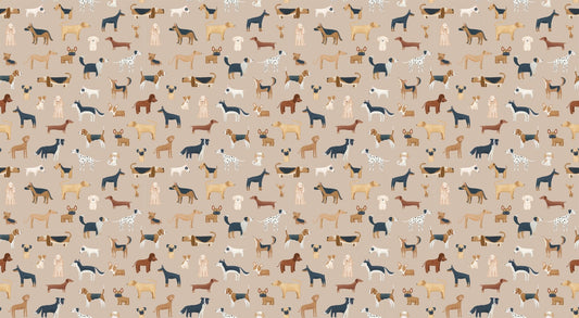 Brown Canine Mosaic Wallpaper