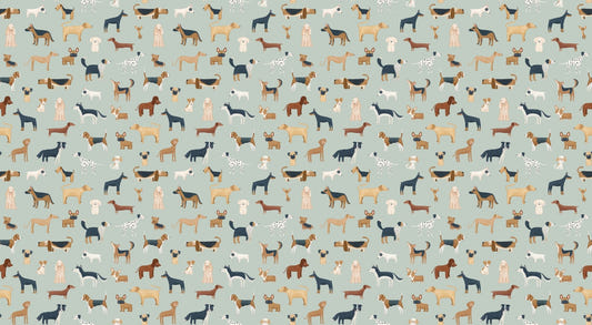 Green Canine Parade Wallpaper