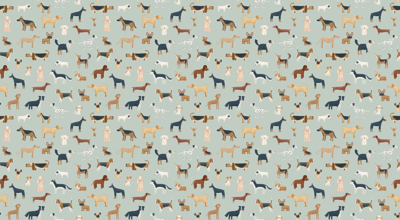 Green Canine Parade Wallpaper