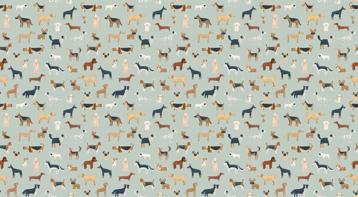 Green Canine Parade Wallpaper