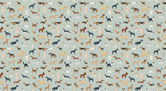 Green Canine Parade Wallpaper