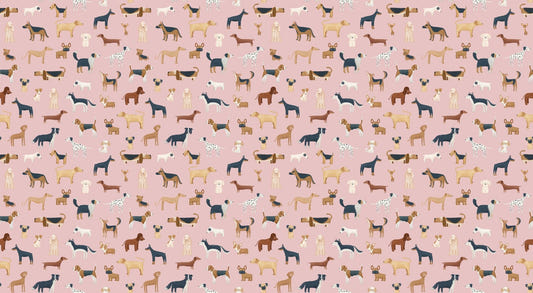 Hounds in Hues Pink Wallpaper