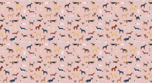 Hounds in Hues Pink Wallpaper