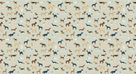 Verdant Pup Parade Wallpaper
