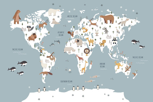 World Map Animal Wallpaper