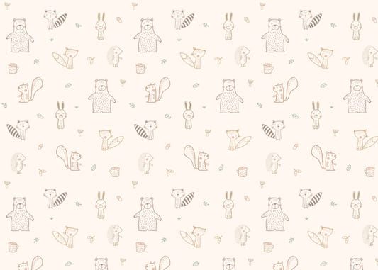 dazzling Forest Friends Pastel Wallpaper