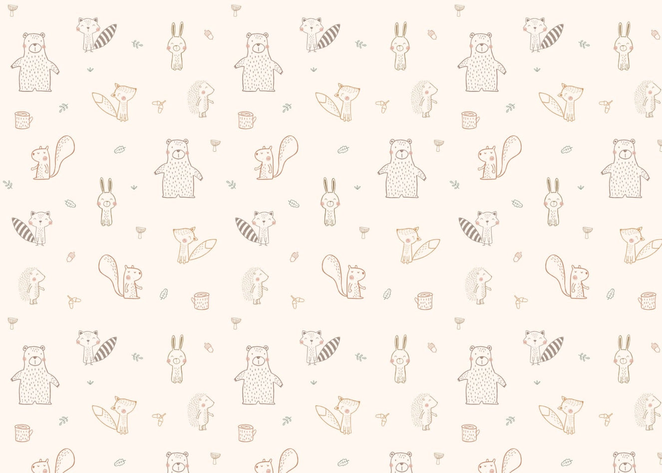 dazzling Forest Friends Pastel Wallpaper