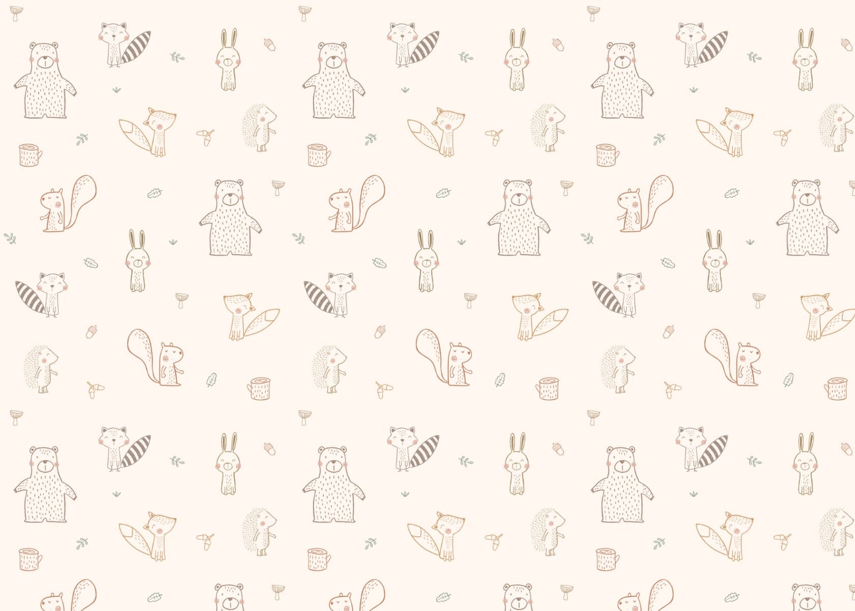 dazzling Forest Friends Pastel Wallpaper