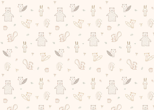 dazzling Forest Friends Pastel Wallpaper