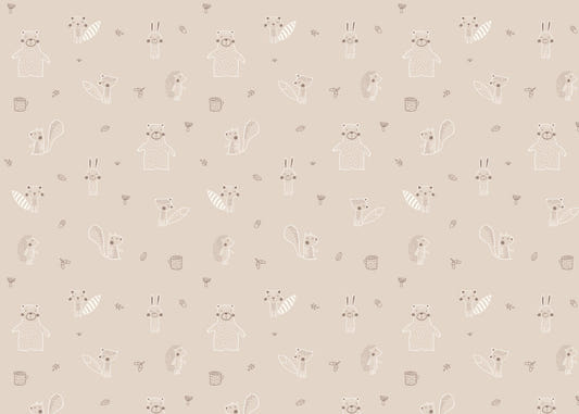 mystical Forest Friends Beige wallpaper