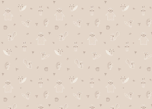 mystical Forest Friends Beige wallpaper