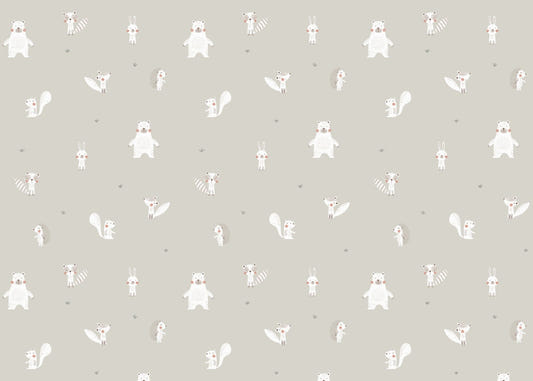White Color Forest Animals Wallpaper