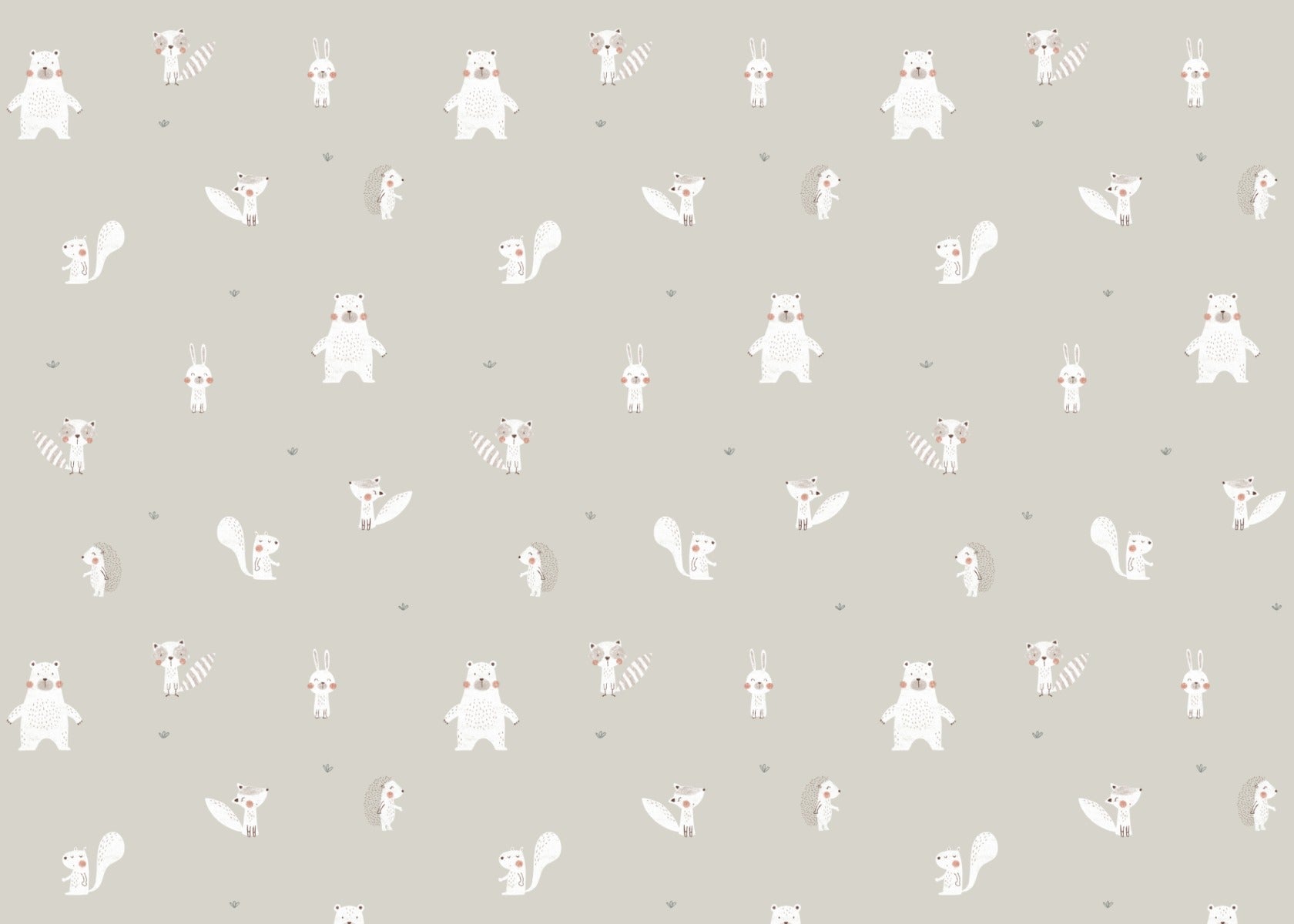 White Color Forest Animals Wallpaper