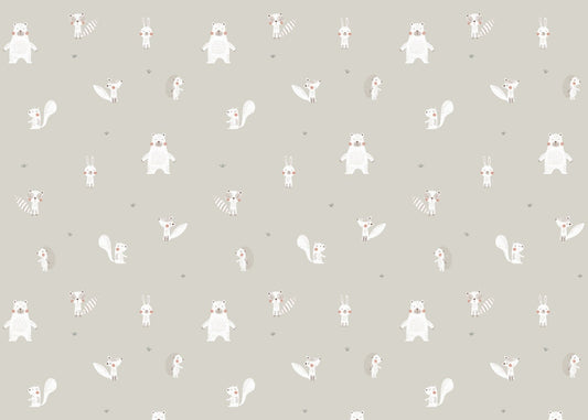 White Color Forest Animals Wallpaper
