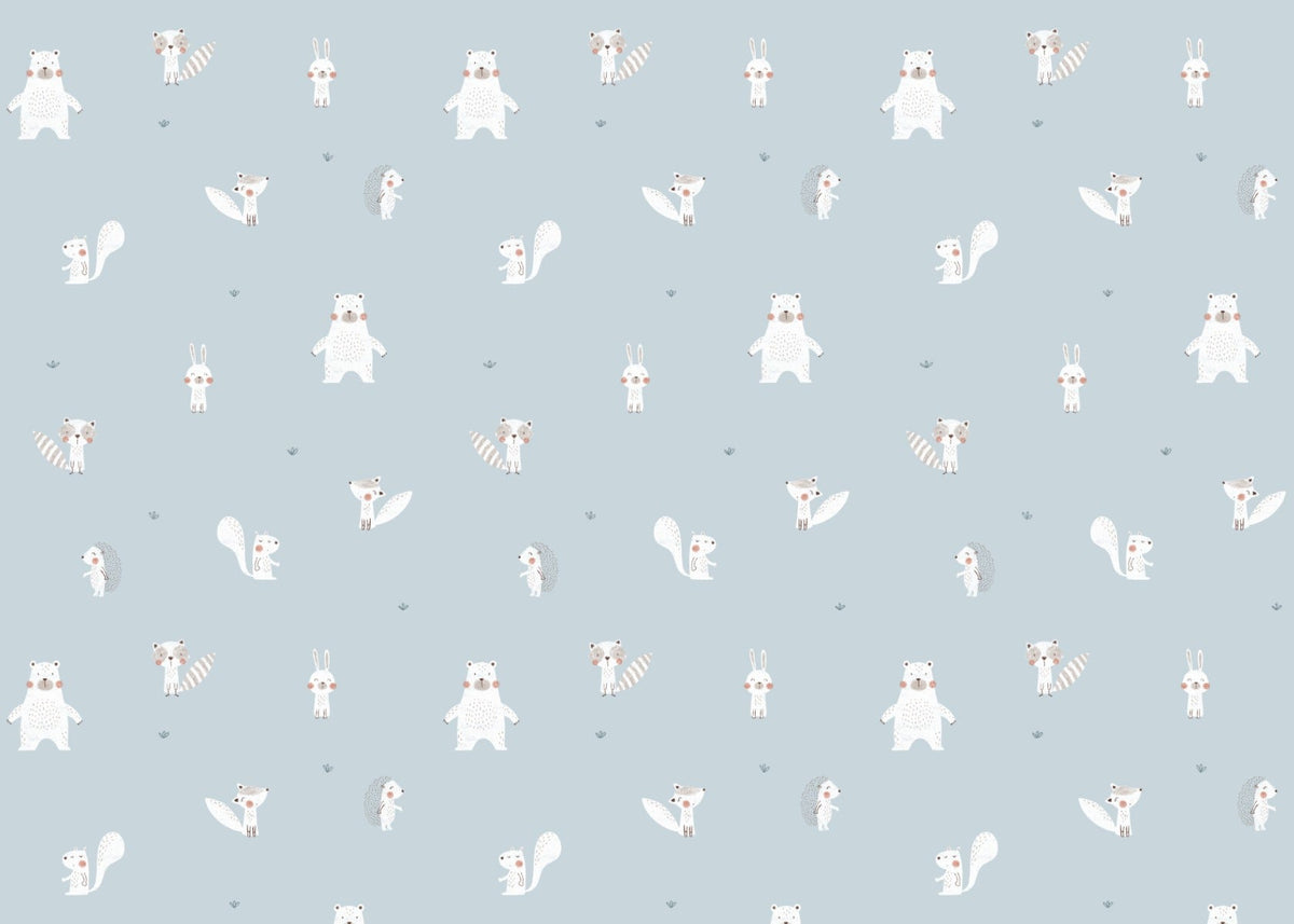 Forest Animals Blue Wallpaper For Walls