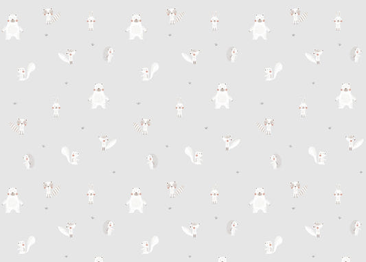 Forest Animals Gray Wallpaper For Walls