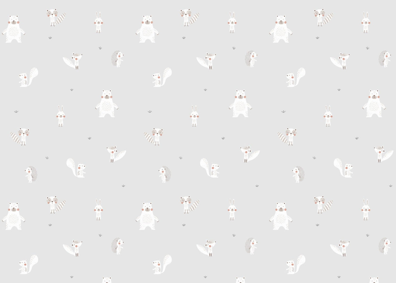 Forest Animals Gray Wallpaper For Walls