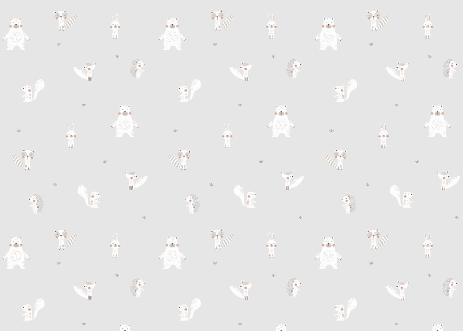 Forest Animals Gray Wallpaper For Walls
