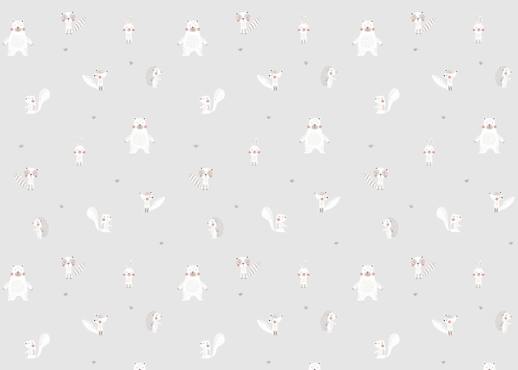 Forest Animals Gray Wallpaper For Walls