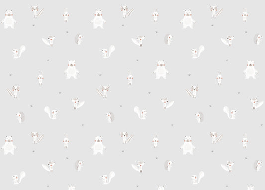 Forest Animals Gray Wallpaper For Walls