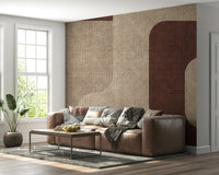 Mocha Curves Design premium wallpaper featuring oversized arcs.
