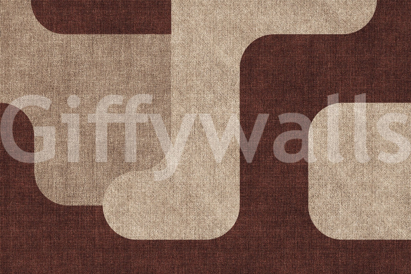 Mocha Curves Design designer wallpaper showcasing a woven fabric appearance.