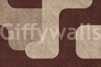 Mocha Curves Design designer wallpaper showcasing a woven fabric appearance.