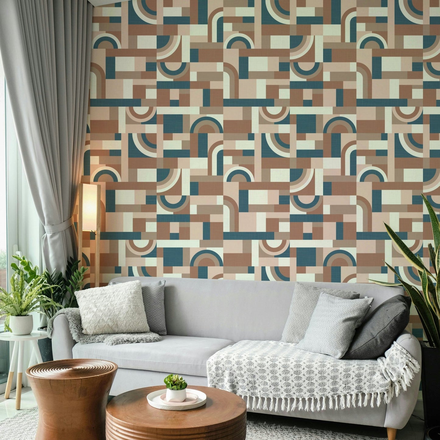 The room's lighting highlights the peaceful feel of the mural. GD3736

