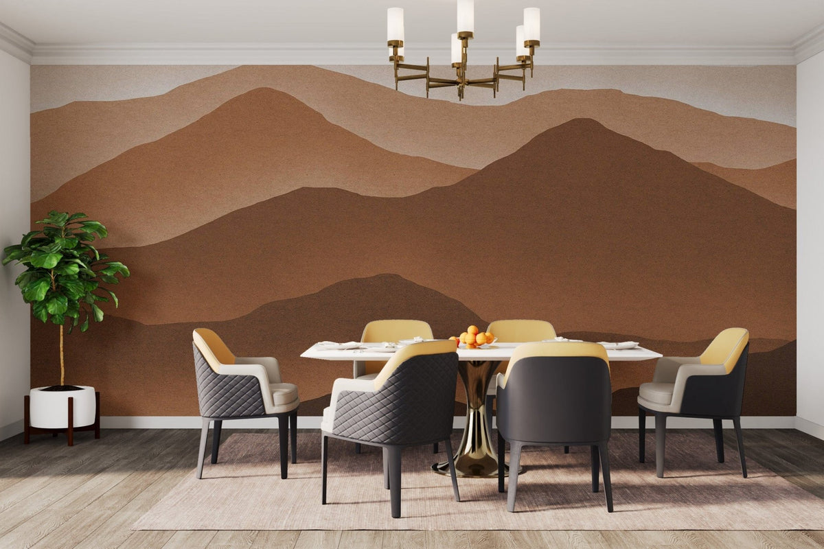 Brown watercolor mountain landscape wallpaper C523