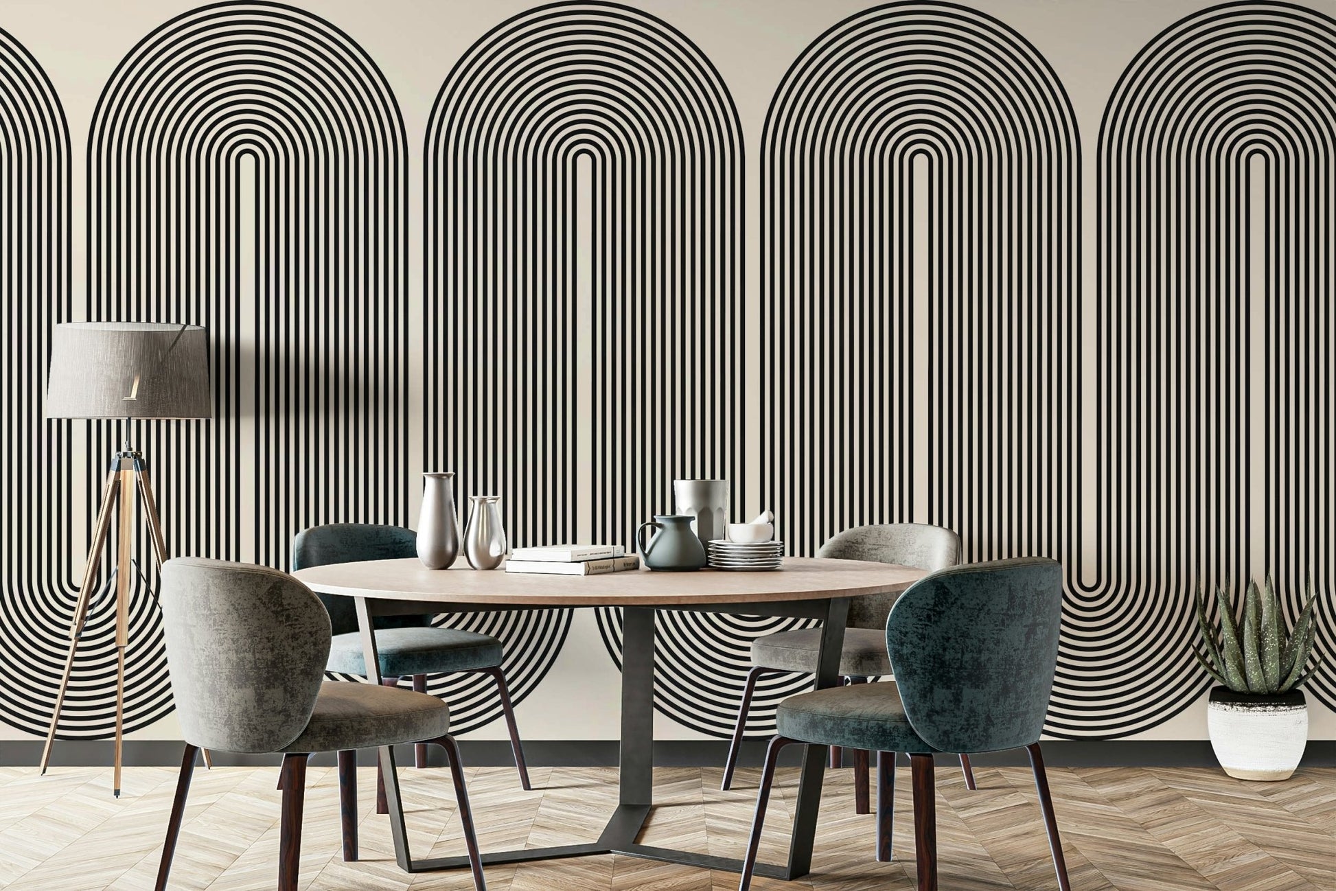 The colors are high-contrast, such as black and white.

