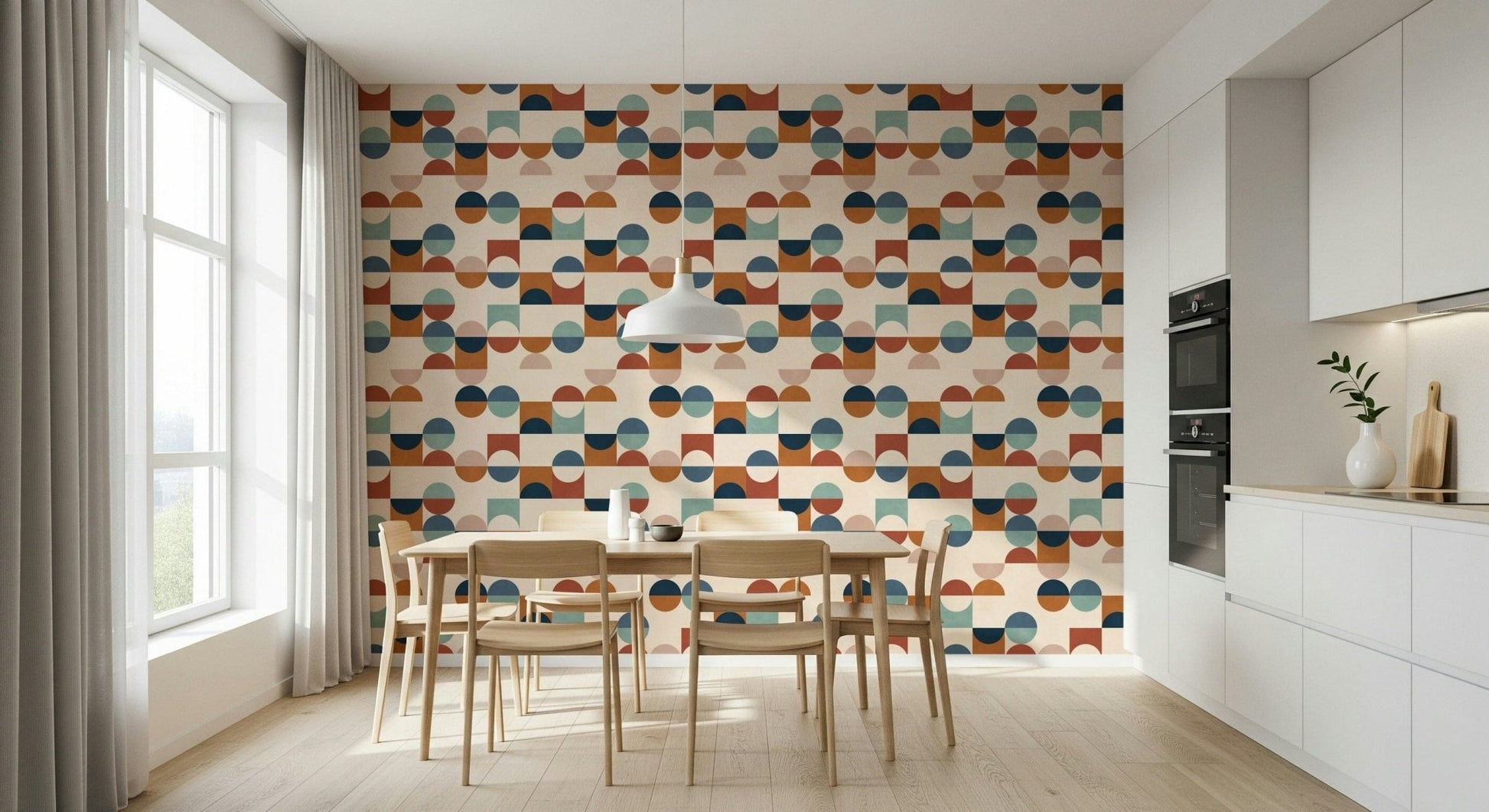 Mod Blocks wall mural, textured finish, stylized shapes, home upgrade.