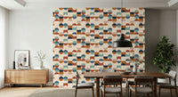 Seamless pattern Mod Blocks wallpaper for walls, contemporary style.