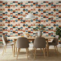 Vintage inspired Mod Blocks design, modern geometric aesthetic.