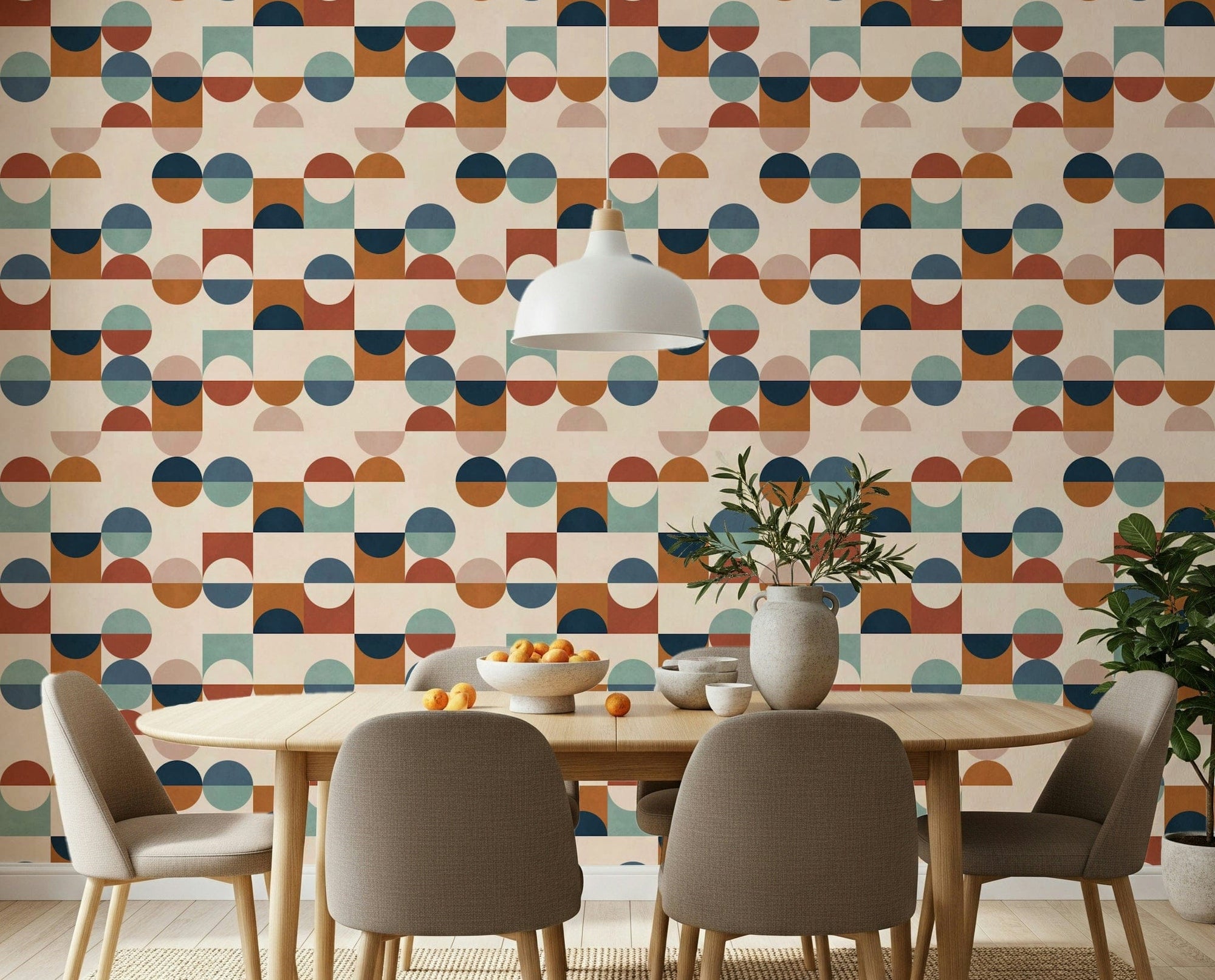 Vintage inspired Mod Blocks design, modern geometric aesthetic., GD7129