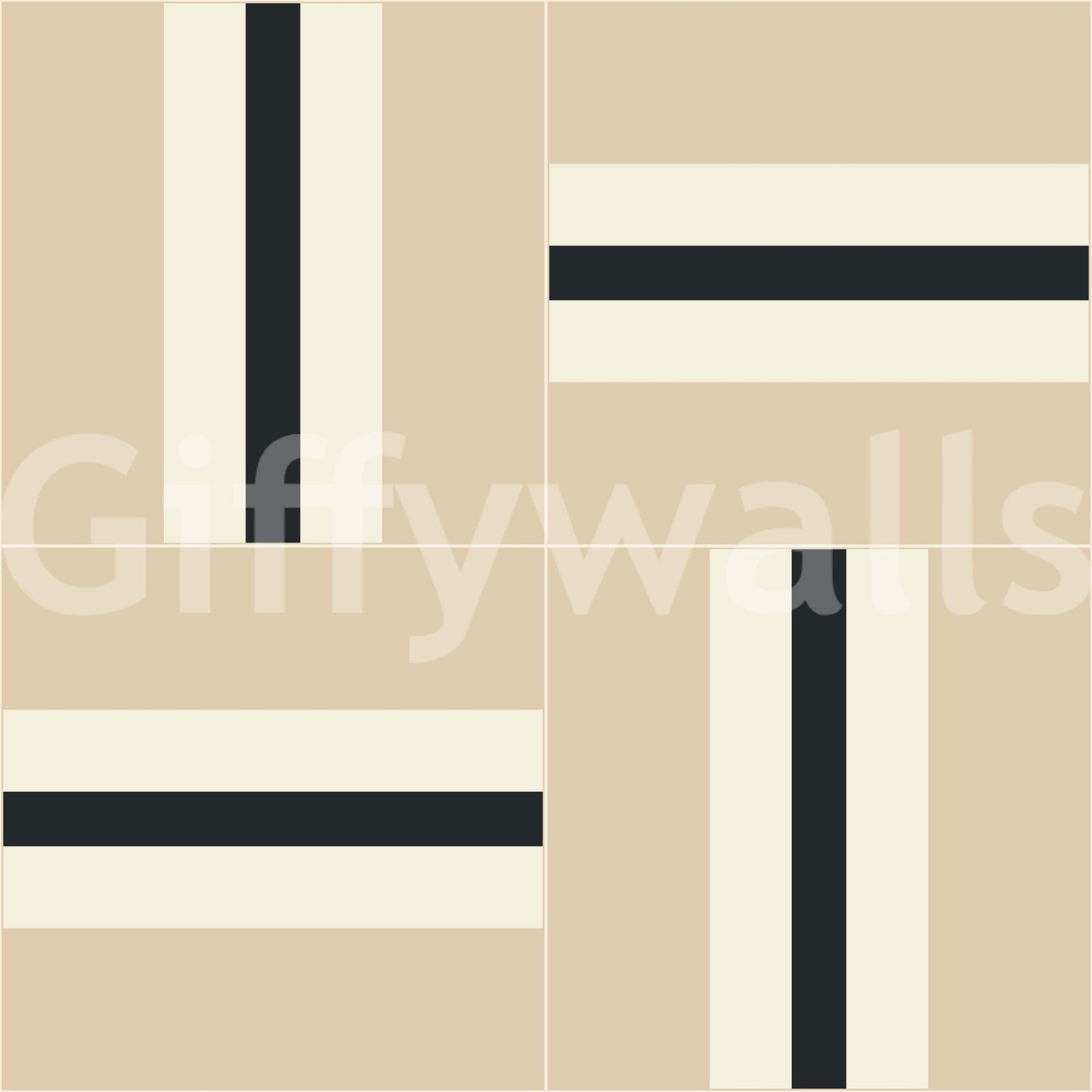 Linear beige and black stripe print GD405

