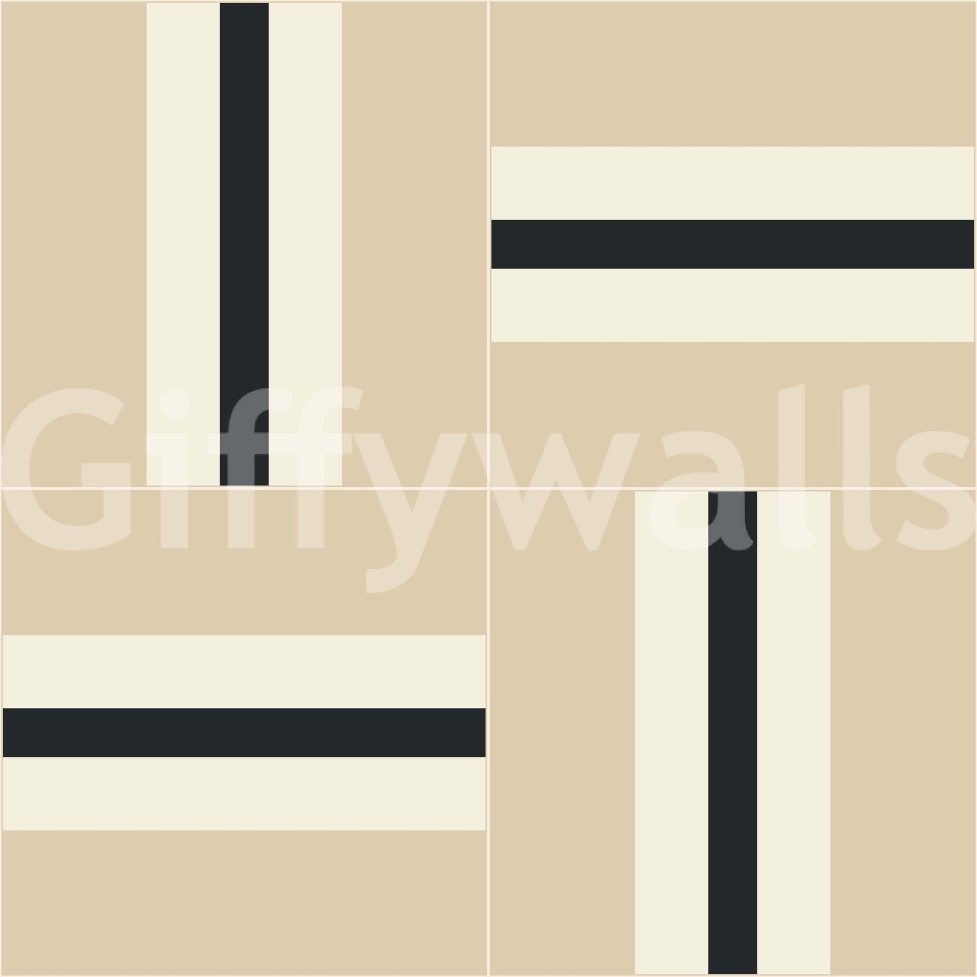 Linear beige and black stripe print GD405

