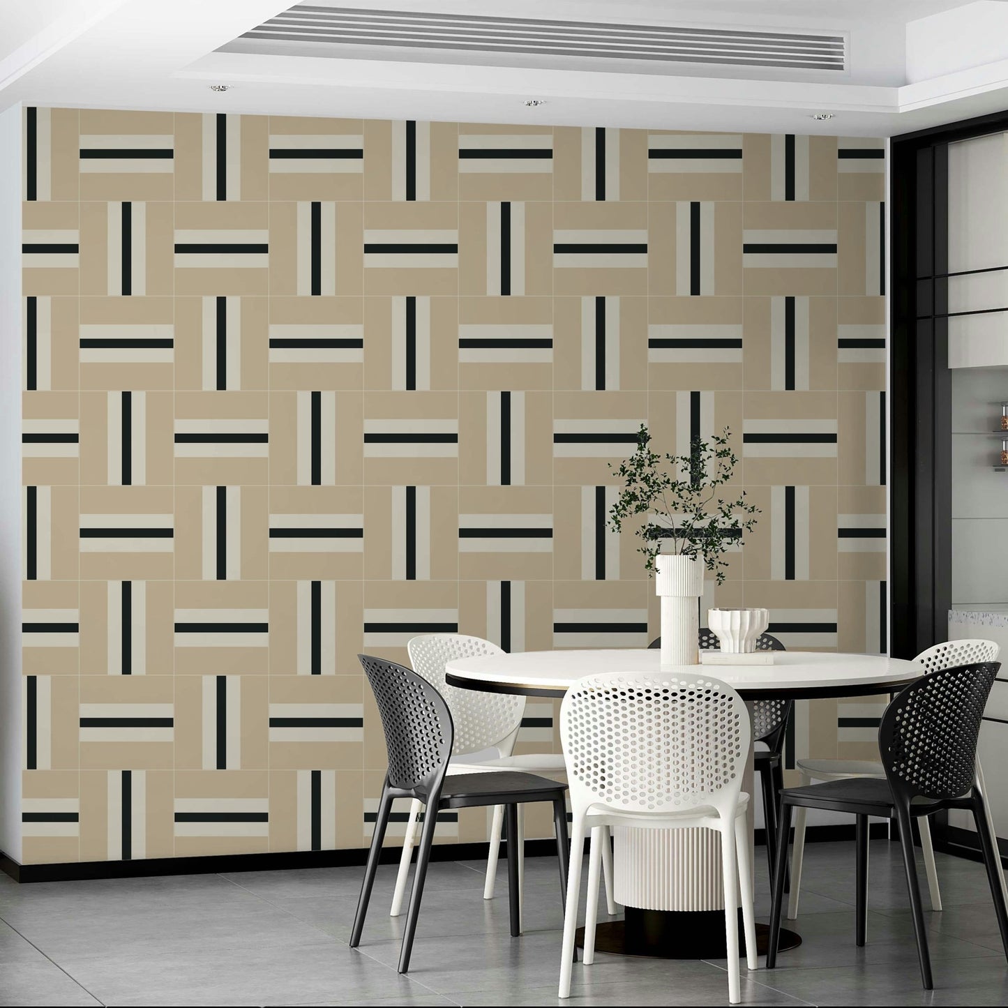 Subtle black stripe with beige tone GD405

