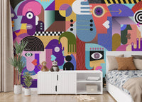 Modern Abstract People Collage Wall Mural - Giffywalls
