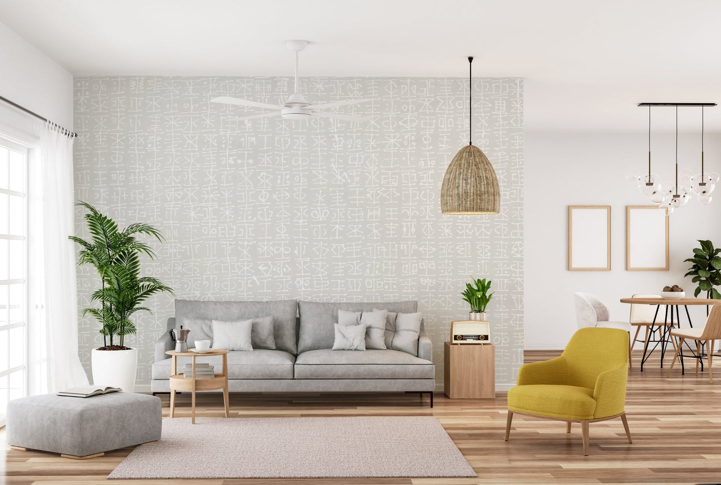 Contemporary Geometric Typography Wallpaper
