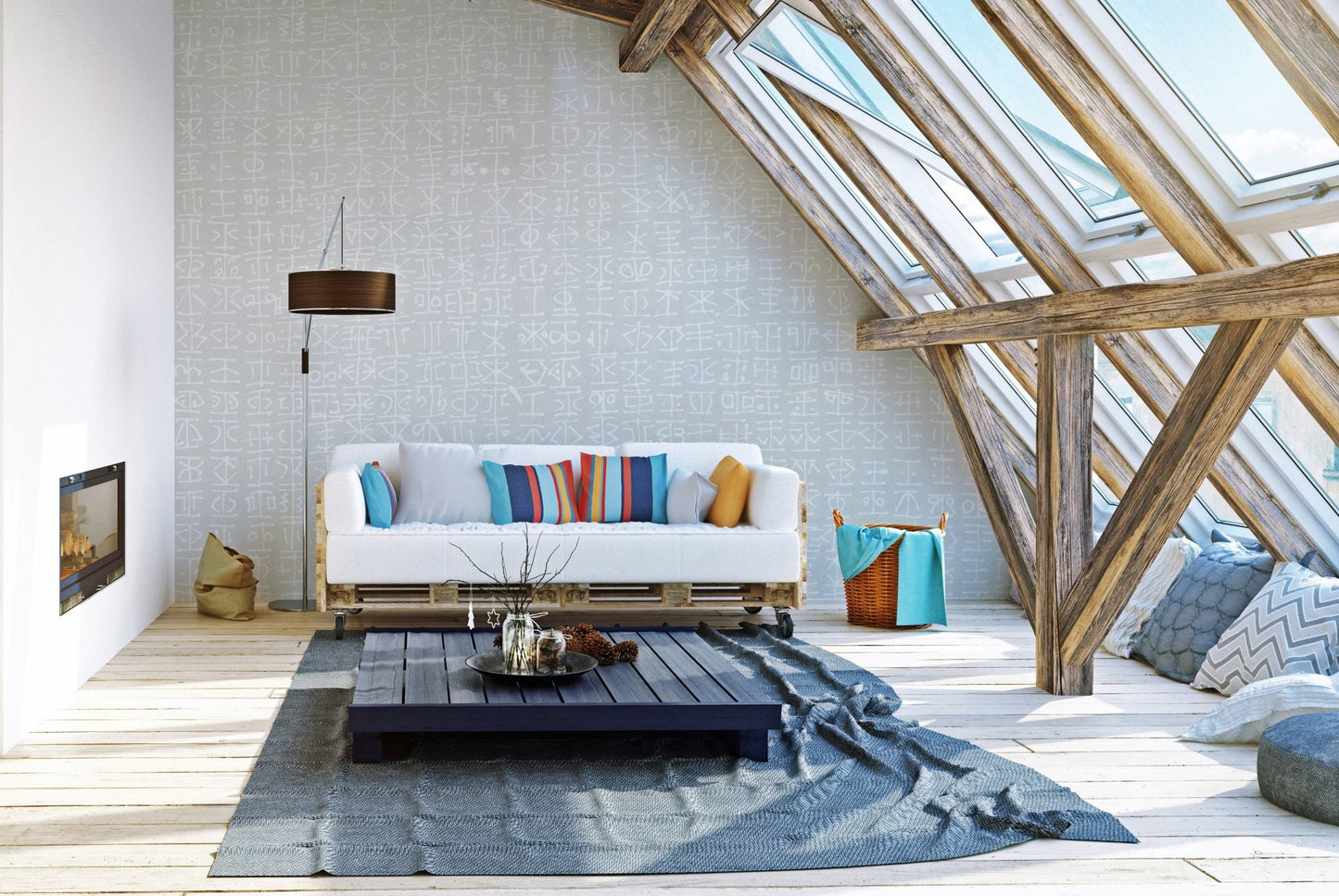 Monochrome Handwritten Design Wall Covering
