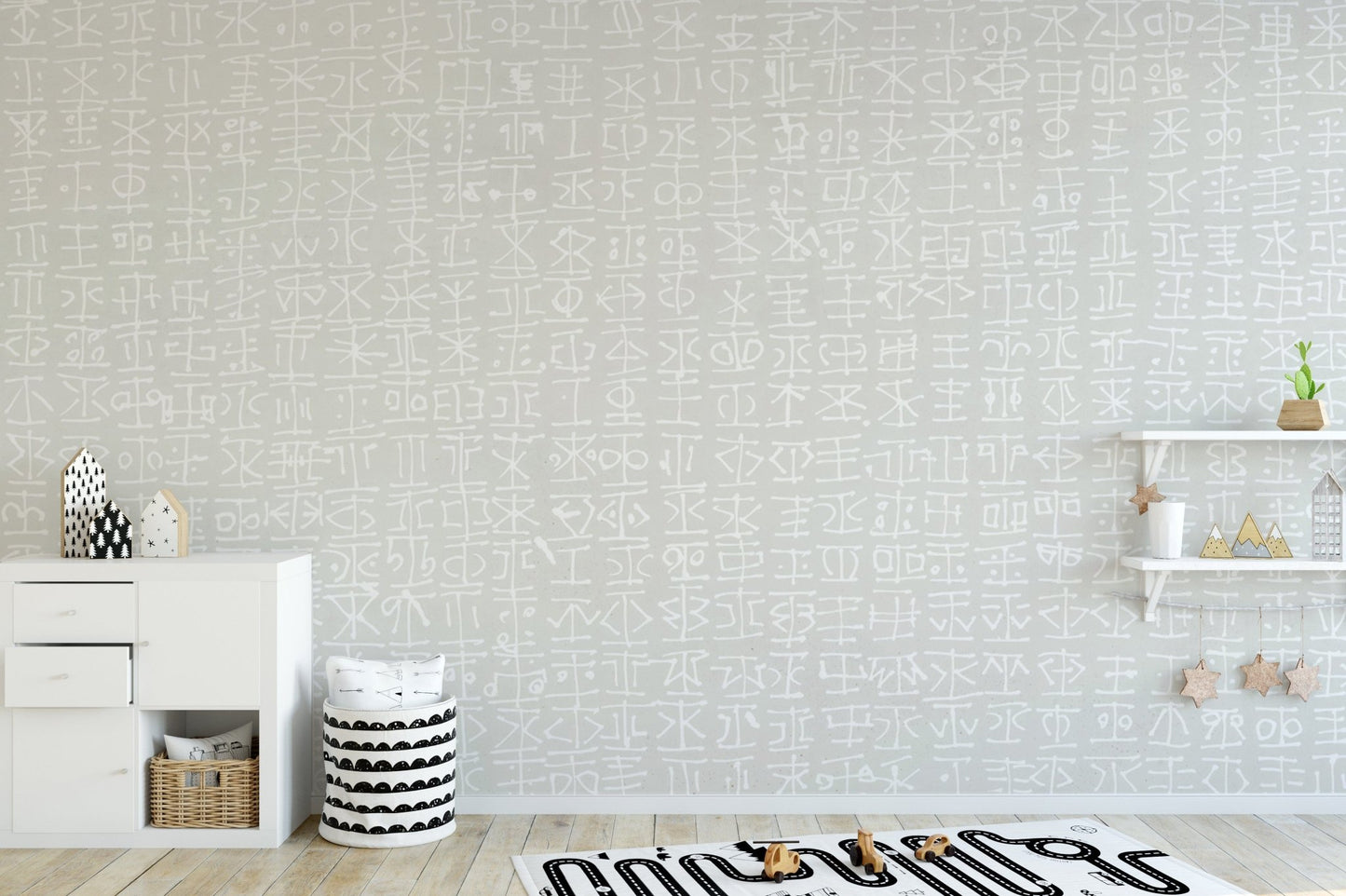 Abstract Symbolic Script Wallpaper for Walls
