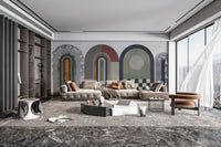 Modern archway abstract geometric wallpaper
