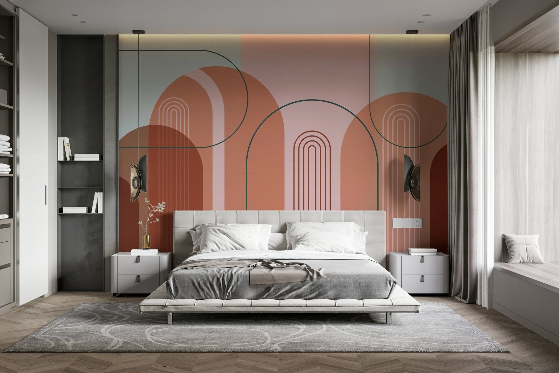Sophisticated Archway Mural Design for Living Room