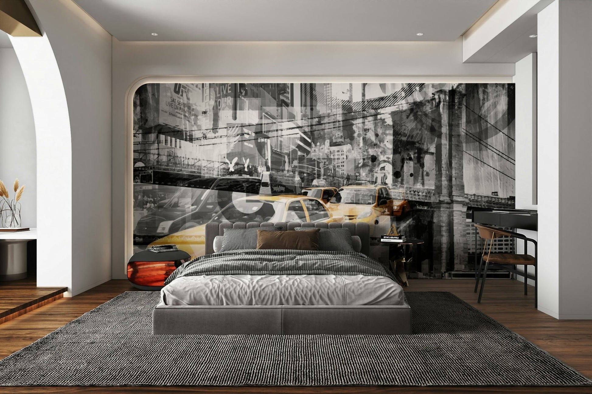 Bold art mural capturing the energy of New York’s streets., GD1477