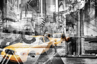 Trendy city mural with modern collage effects and NYC attitude., GD1477