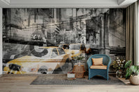 Artistic wall design showing abstract New York city details., GD1477