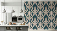 Chevron-like symmetry of Modern Aztec Flora repeating pattern.