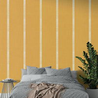 Serenity golden ocher stripe wallpaper

