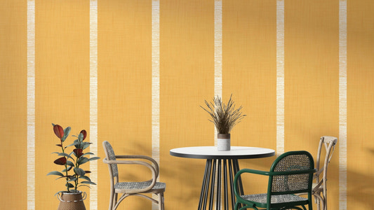 Modern boho wallpaper golden ocher tone

