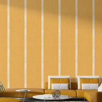 Modern boho golden ocher striped wallpaper

